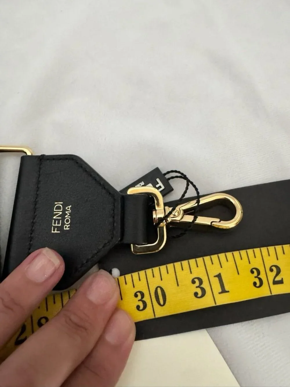 NWT Authentic FENDI FF Logo Adjustable Strap Black Made in Italy